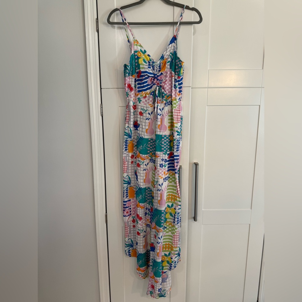 Japna Colorful Smocked Wide-Leg Jumpsuit | Medium